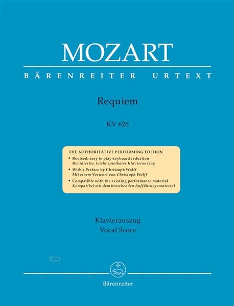 Requiem d-Moll KV 626, Klavierauszug, Noten