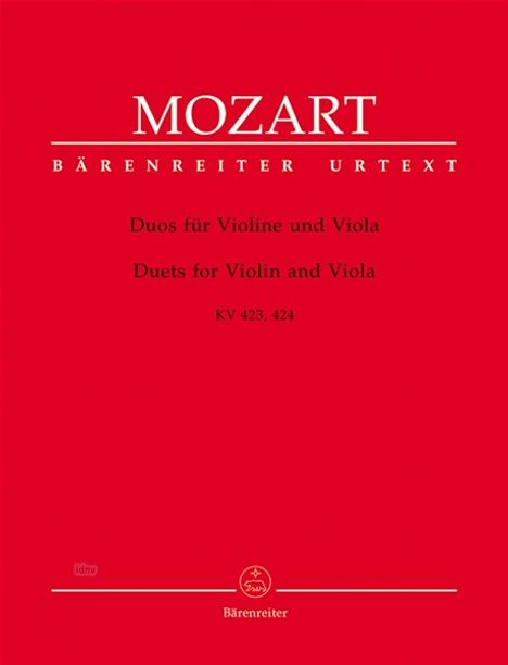 Duos für Violine und Viola KV 423 und KV 424, Partitur und Einzelstimmen, Noten
