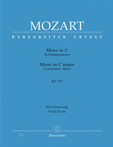Missa in C-Dur KV 317 (Krönungsmesse), Klavierauszug, Noten