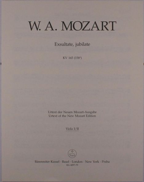 Wolfgang Amadeus Mozart: Exsultate, jubilate KV 165 (15, Noten