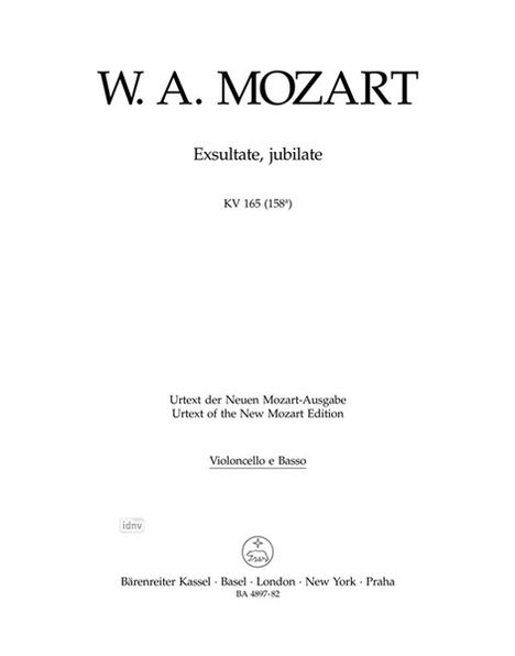 Wolfgang Amadeus Mozart: Exsultate, jubilate KV 165 (15, Noten