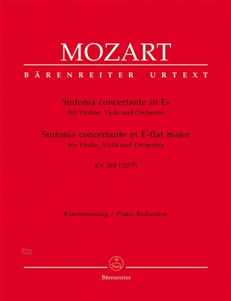 Sinfonia concertante Es-Dur KV 364, Klavierauszug, Noten