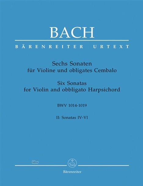 Johann Sebastian Bach: Sonaten Nr.4, 5, 6 für Violine, Noten