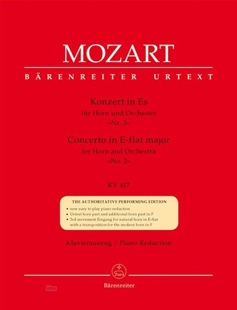 Wolfgang Amadeus Mozart: Konzert für Horn und Orchester, Noten