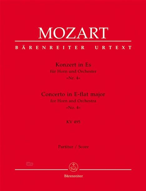 Wolfgang Amadeus Mozart: Konzert für Horn und Orchester, Noten