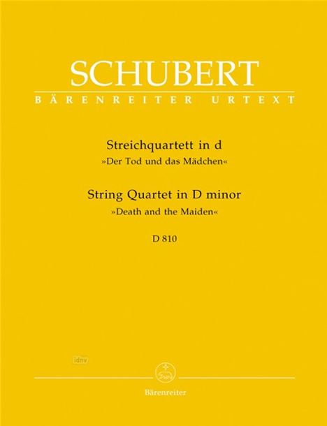 Franz Schubert: Streichquartett d-Moll D 810 ", Noten