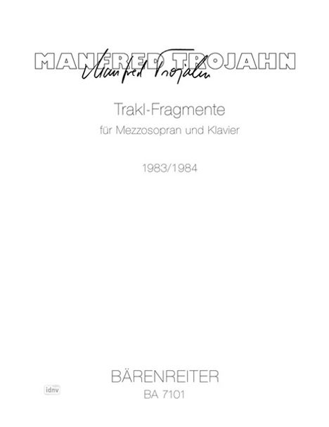 Trakl-Fragment, Noten