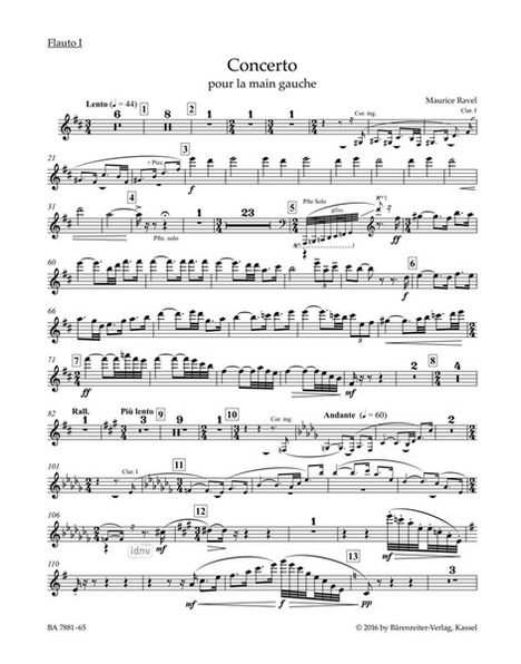 Maurice Ravel: Konzert für die linke Hand für Klavier und Orchester, Noten