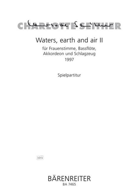 Charlotte Seither: Waters, earth and air II, Noten