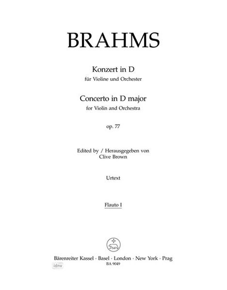 Johannes Brahms: Konzert für Violine und Orches, Noten
