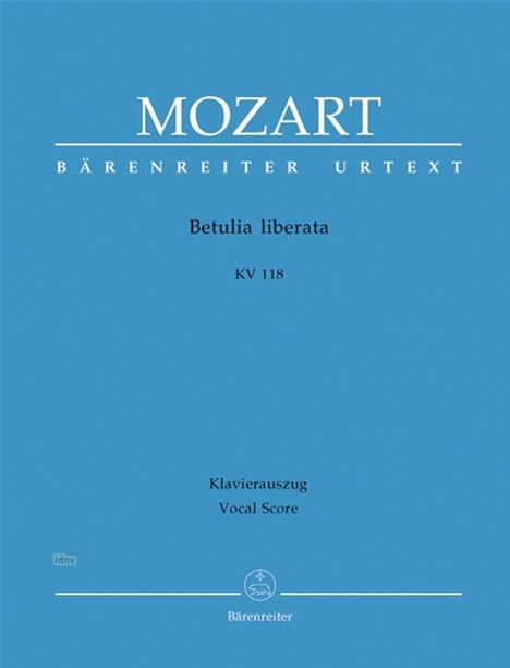 Betulia liberata, KV 118, Klavierauszug, Noten