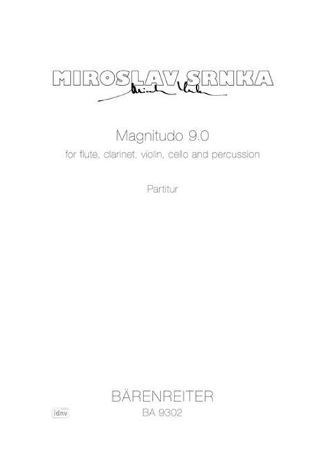 Miroslav Srnka: Magnitudo 9,0 für Flöte, Klari, Noten