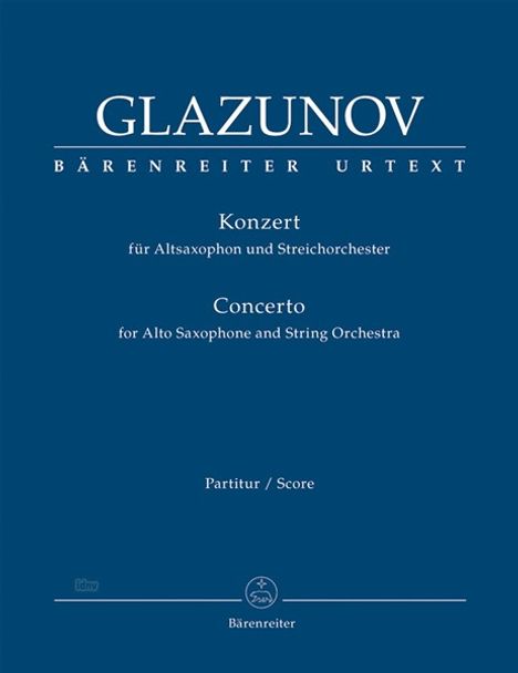 Alexander Glasunow: Konzert für Alt-Saxophon und Streichorchester Es-Dur op. 109, Noten