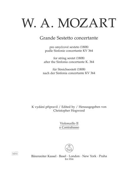 Wolfgang Amadeus Mozart: Grande sestetto concertante fü, Noten