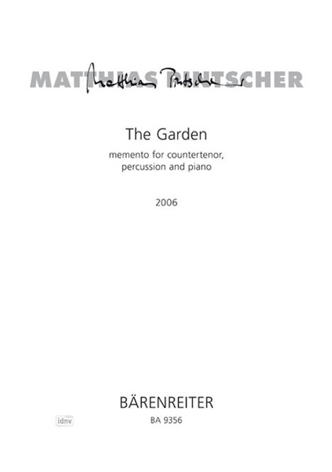 Matthias Pintscher: The Garden - memento for count, Noten