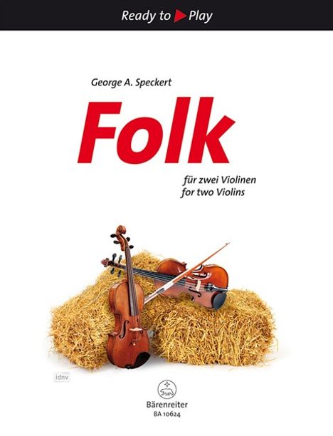 Folk für zwei Violinen, Partitur mit Stimme, Noten