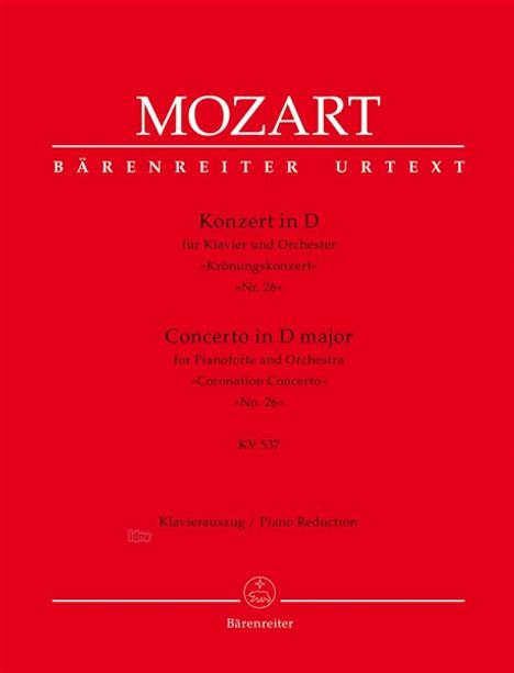 Wolfgang Amadeus Mozart: Konzert für Klavier und Orchester Nr. 26 D-Dur KV 537 "Krönungskonzert", Noten