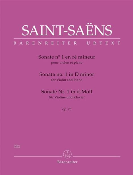 Camille Saint-Saëns: Sonate Nr. 1 für Violine und Klavier in d-Moll op. 75, Buch