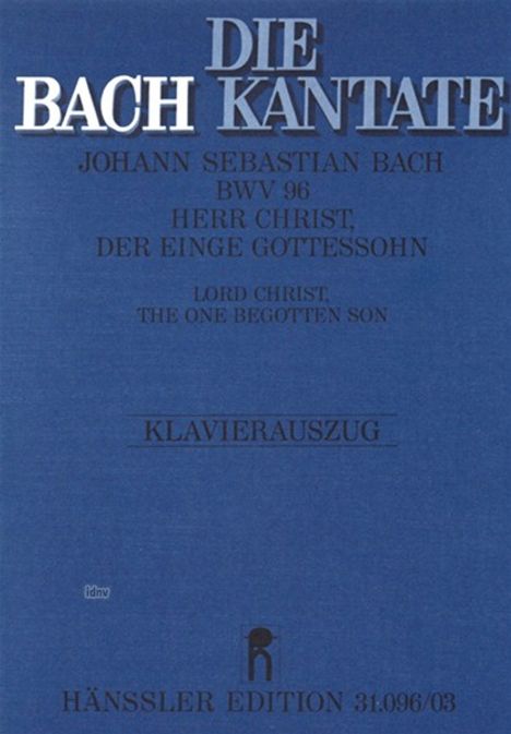 Kantate Nr.96 F-Dur, Klavierauszug, Noten