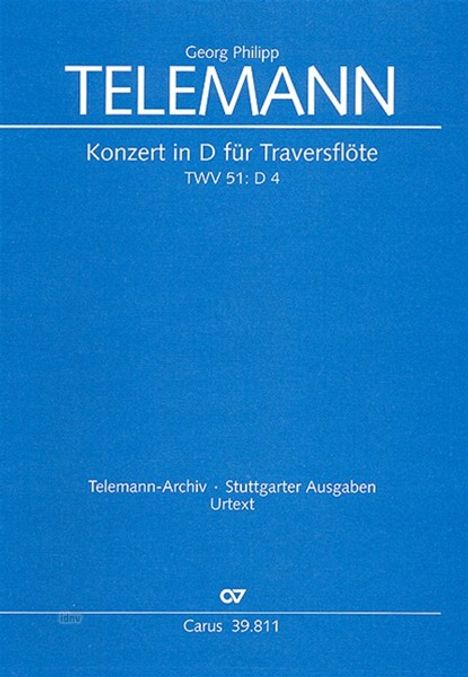 Georg Philipp Telemann: Konzert in D für Traversflöte, Noten