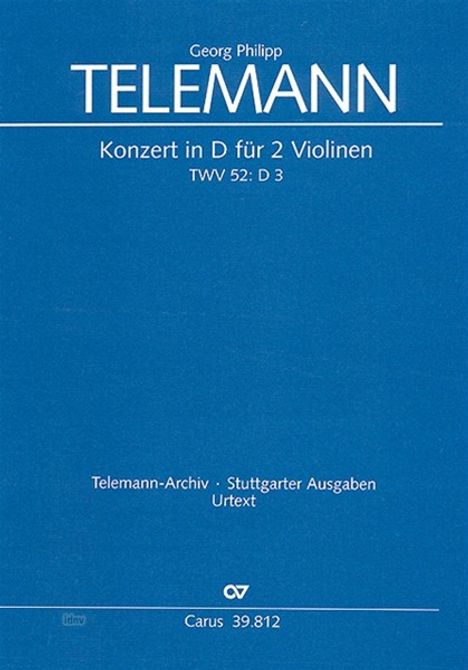 Georg Philipp Telemann: Konzert in D für 2 Violinen D-, Noten
