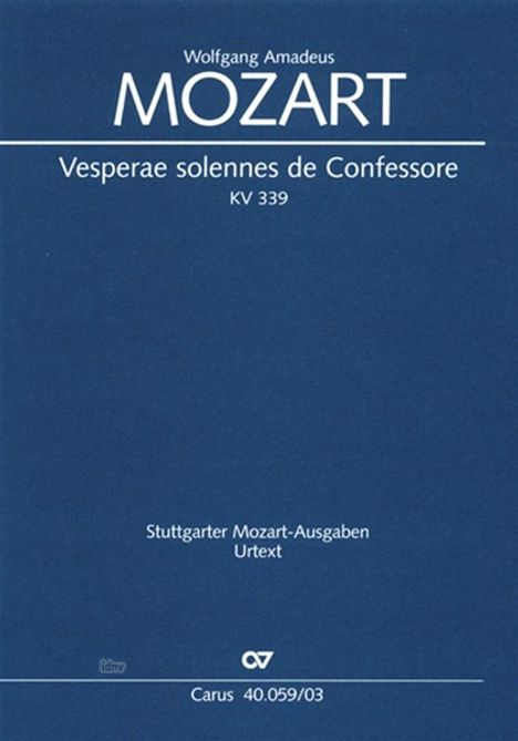 Vesperae solennes de Confessore KV 339, Klavierauszug, Noten