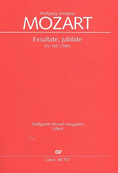 Wolfgang Amadeus Mozart: Exsultate, jubilate F-Dur KV 1, Noten