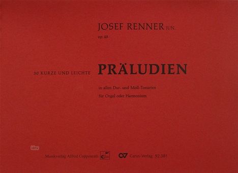 Josef jun. Renner: 30 kurze und leichte Präludien, Noten