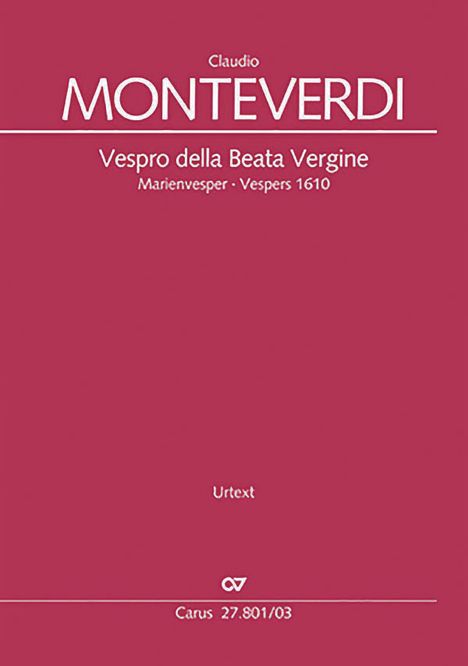 Claudio Monteverdi: Vespro della Beata Vergine, Noten
