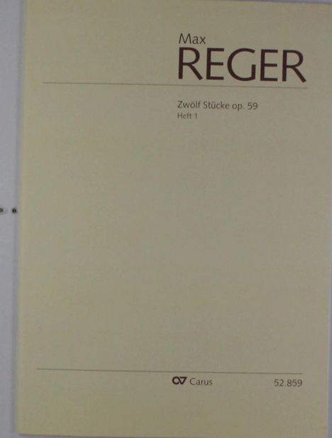 Max Reger: 12 Stücke op. 59, Heft 1, Noten