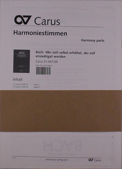 Wer sich selbst erhöhet, der soll erniedriget werden g-Moll BWV 47 (1726), Noten