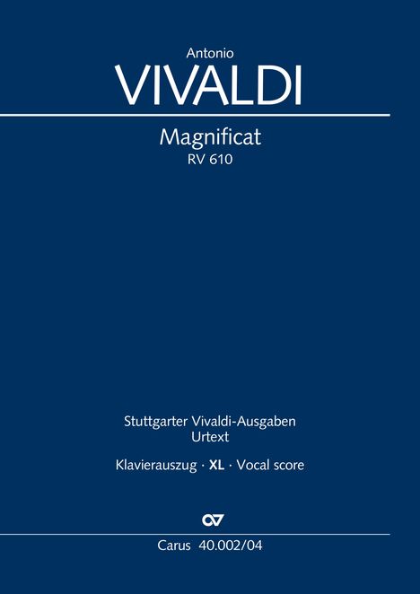 Antonio Vivaldi (1678-1741): Magnificat (Klavierauszug XL), Buch