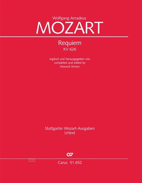 Wolfgang Amadeus Mozart: Requiem d-Moll KV 626, Noten