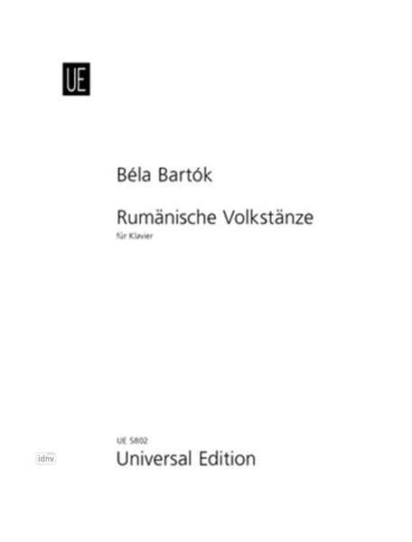 Bela Bartok: Rumänische Volkstänze, Noten