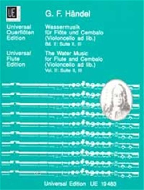 Georg Friedrich Händel: Wassermusik. Suite II, III für Flöte und Cembalo (Violoncello ad lib.), Noten