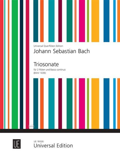 Johann Sebastian Bach: Triosonate für 2 Flöten und Basso continuo G-Dur BWV 1039, Noten