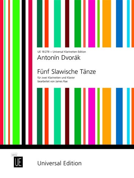 Antonin Dvorak: 5 Slawische Tänze für 2 Klarinetten und Klavier op. 46/1-5, Noten