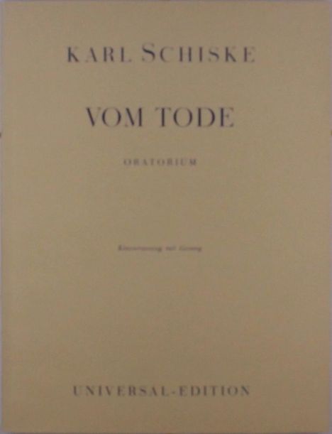 Vom Tode für Soli: Sopran, Alt, Tenor, Bass, Chor SATB, Orgel und Orchester op. 25 (1946), Noten