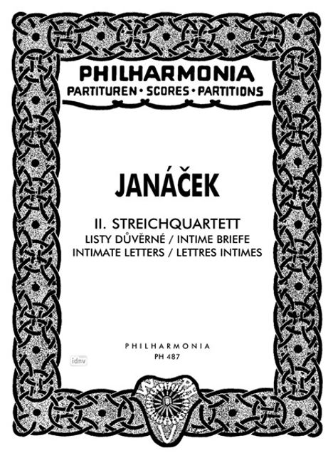 Leos Janacek: Streichquartett Nr. 2 für Streichquartett (1928), Noten