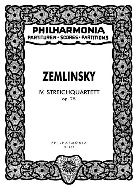 Alexander Zemlinsky: Streichquartett Nr. 4 für Streichquartett op. 25 (1936), Noten