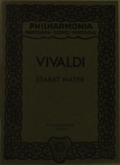 Stabat Mater für Alt, Streicher und Orgel (Cembalo) (1727), Noten