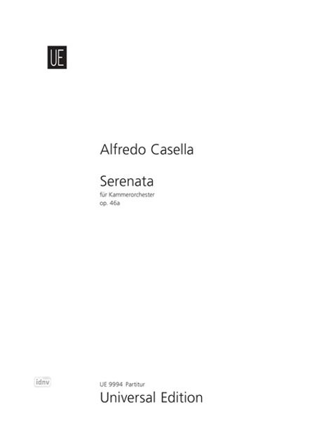 Alfredo Casella: Serenata für Orchester op. 46a (1927/1930), Noten