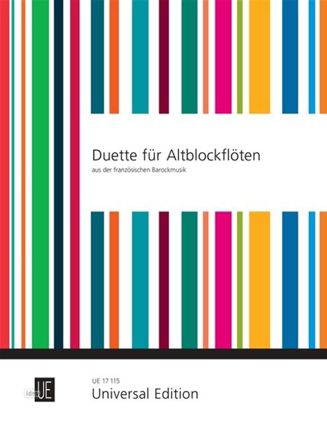 Duette aus der französischen Barockmusik für 2 Altblockflöten, Noten