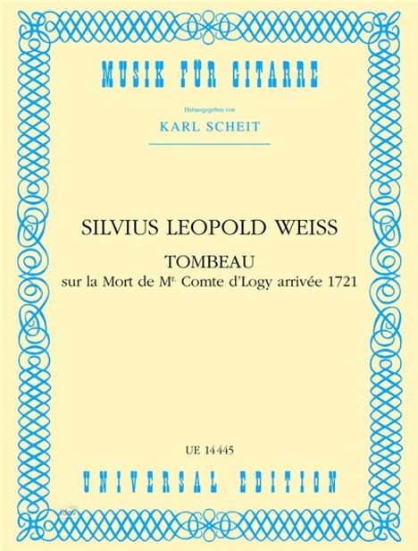 Silvius Leopold Weiss: Tombeau für Gitarre d-Moll, Noten