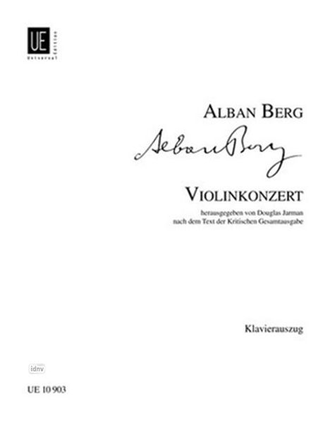 Alban Berg: Violinkonzert für Violine und Klavier (1935), Noten