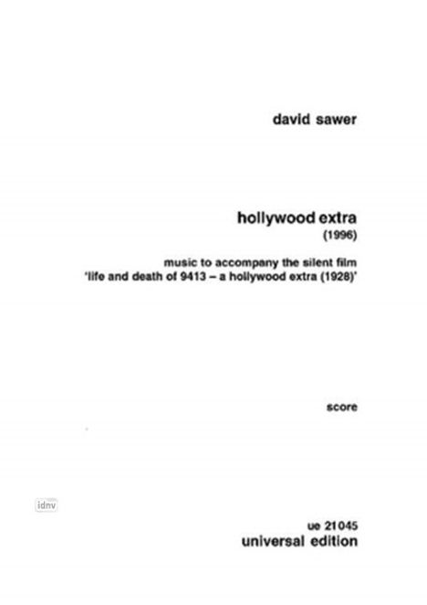 David Sawer: Hollywood Extra für Klarinette(B), Fagott, Trompete(B), Posaune, Violine, Kontrabass, Percussion und Klavier (1996), Noten