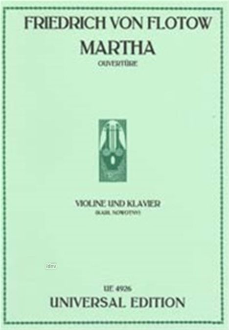 Friedrich von Flotow: Ouvertüre zu "Martha" für Violine und Klavier, Noten