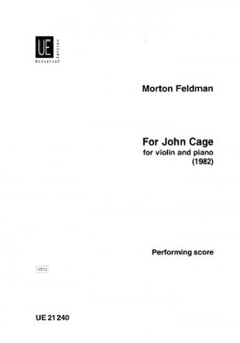 Morton Feldman: For John Cage für Violine und Klavier (1982), Noten