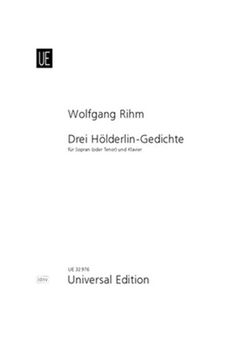 Drei Hölderlin-Gedichte für Sopran (Tenor) und Klavier (2004), Noten