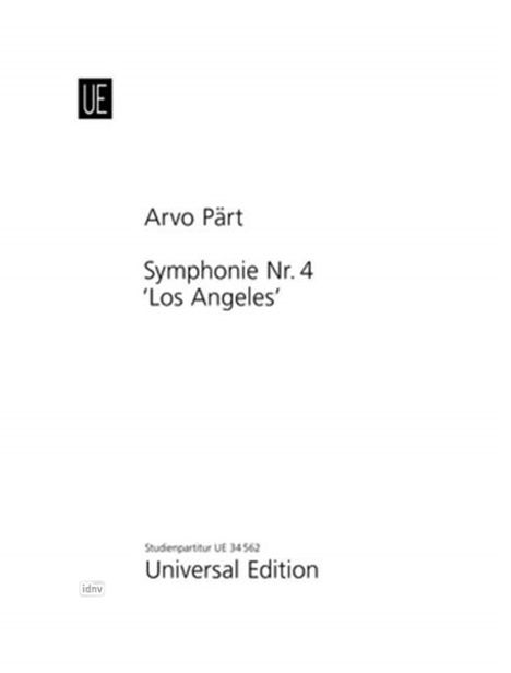Arvo Pärt: Symphonie Nr.4 ‘Los Angeles’ für Streichorchester, Harfe, Pauken und Schlagzeug (2008), Noten